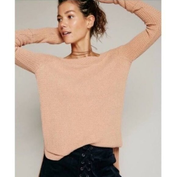 Free People Tops - Free People Kate Thermal Tunic Top Oversized Waffle Knit size XS Bohemian